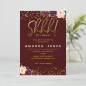 Marsala Surprise Birthday Party Invitation Kaart (Staand voorkant)