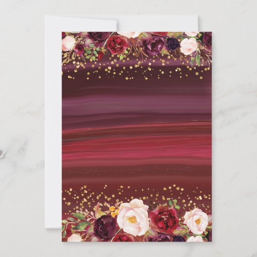 Marsala Surprise Birthday Party Invitation Kaart (Achterkant)