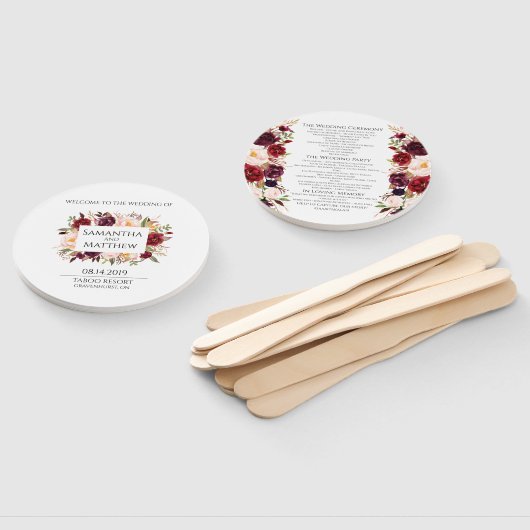 Marsala Trouwprogramma Ronde Handwaaier (Niet-gemonteerd)