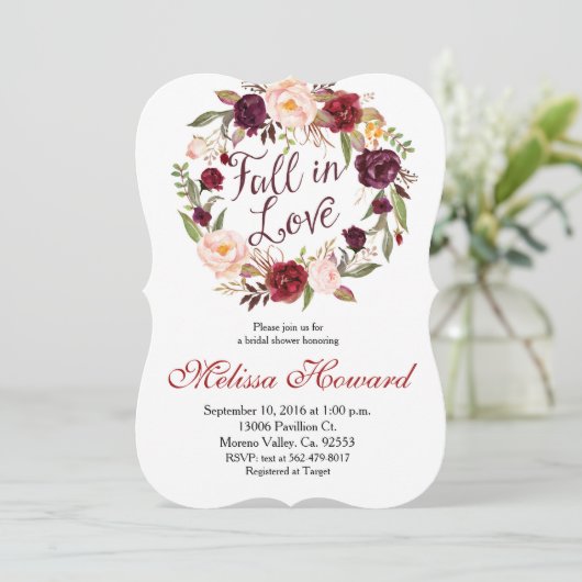 Marsala Vrijgezellenfeest Herfst-uitnodiging Kaart (Staand voorkant)