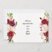 Marsala waterverf Bloemen Muziekrecital Kaart (Achterkant)