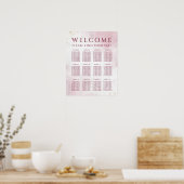 Marsala Waterverf Elegant Wedding Seating Chart Poster (Keuken)