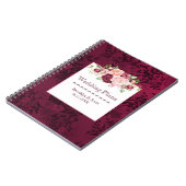 Marsala Waterverf Pioen Boeket Bruiloft Planner Notitieboek (Linkerzijde)