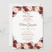 Marsala Waterverf Quinceanera Uitnodiging (Voorkant)