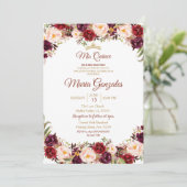 Marsala Waterverf Quinceanera Uitnodiging (Staand voorkant)