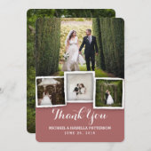  marsala Weddenfoto Hartelijk dank Bedankkaart (Voorkant / Achterkant)