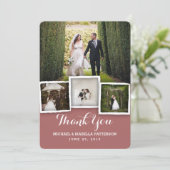 marsala Weddenfoto Hartelijk dank Bedankkaart (Staand voorkant)