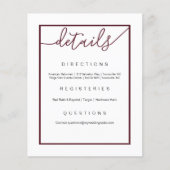 Marsala Wedding Details Flyer, Wine Accents Flyer (Voorkant)