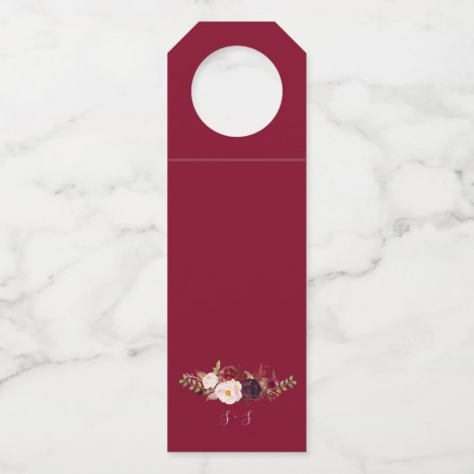 Marsala Wedding Favor Dank je Labels op het etiket (Achterkant)