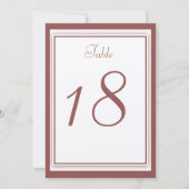 Marsala Wedding Table Number Card Kaart (Voorkant)