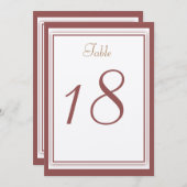 Marsala Wedding Table Number Card Kaart (Voorkant / Achterkant)