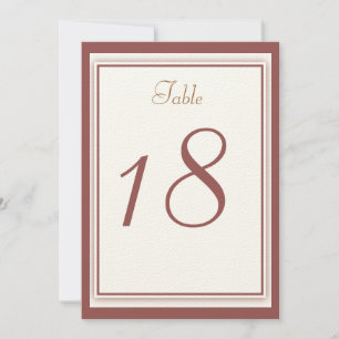 Marsala Wedding Table Number Card Kaart