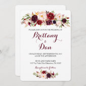 Marsala Wedding Uitnodiging (Voorkant / Achterkant)