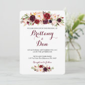 Marsala Wedding Uitnodiging (Staand voorkant)