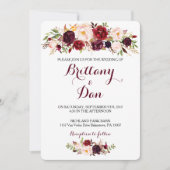 Marsala Wedding Uitnodiging (Voorkant)