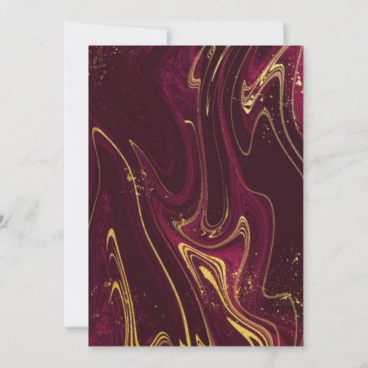 Marsala Wijn Goud Alcohol Inkt 80ste Verjaardagsfe Kaart (Achterkant)