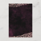 Marsala-wijn & roze gouden bruiloftsreceptie informatiekaartje (Achterkant)