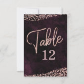 Marsala Wijn & Roze Gouden Tafelnummer Zitplaatsen (Voorkant)