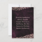 Marsala-wijn & roze gouden zitplaats tafelnummer (Achterkant)