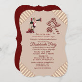 Marsala-wijnproeverij Bachelorette Party Kaart (Voorkant / Achterkant)