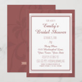 Marsala Wine Elegant  Floral Vrijgezellenfeest Kaart (Voorkant / Achterkant)