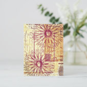Marsala Wine Franse Typografie Flowers Briefkaart (Staand voorkant)