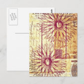 Marsala Wine Franse Typografie Flowers Briefkaart (Voorkant / Achterkant)