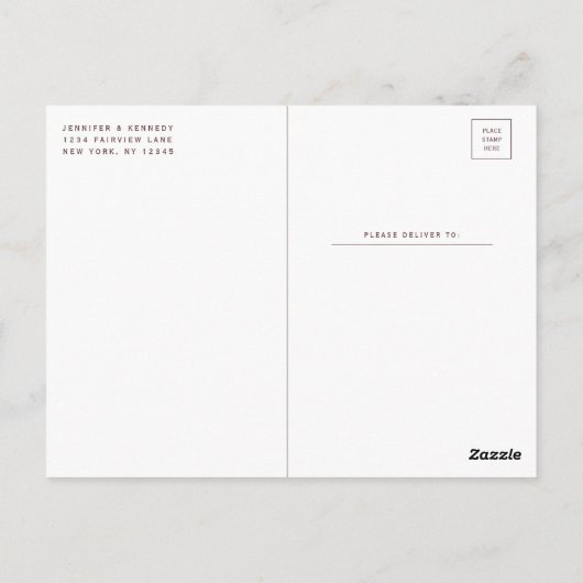 Marsala Wine Romantic geborsteld Lijst sparen de D Briefkaart (Achterkant)