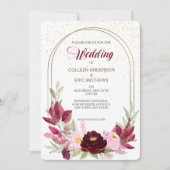 Marsala Wine Roos Double Lijst Weddenschap Kaart (Voorkant)