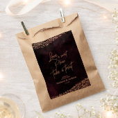 Marsala Wine & Roos Gold Wedding Love is Sweet Bedankzakje (Geknipt)