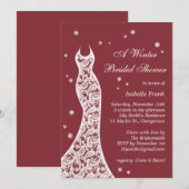 Marsala Winter Bridal Shower Kaart (Voorkant / Achterkant)