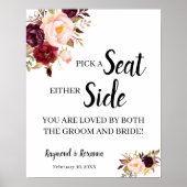MarsalaFlower Pick a Seat Beide Side Weduwen Poster (Voorkant)