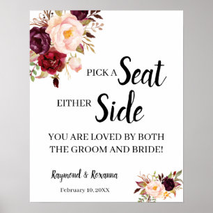 MarsalaFlower Pick a Seat Beide Side Weduwen Poster