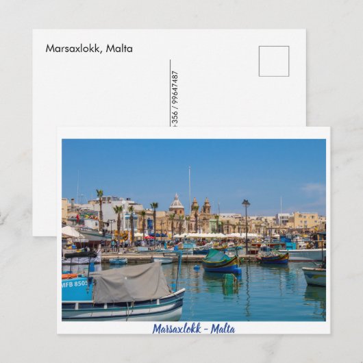 Marsaxlokk briefkaart (Voorkant / Achterkant)