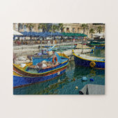 Marsaxlokk geverfde boten legpuzzel (Horizontaal)