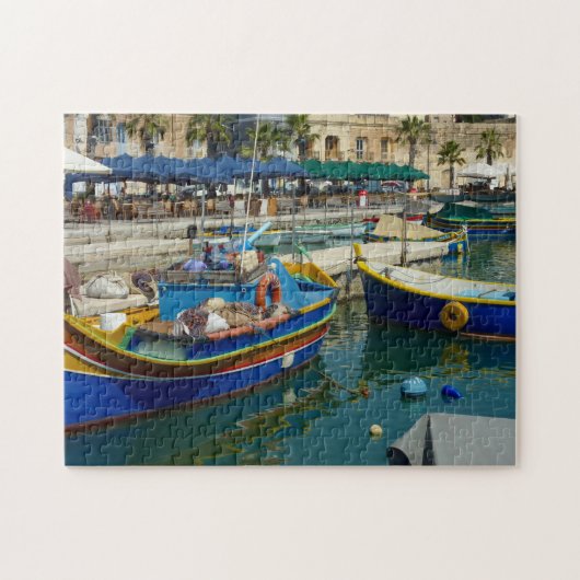 Marsaxlokk geverfde boten legpuzzel (Horizontaal)