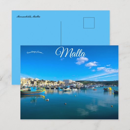 Marsaxlokk Malta Briefkaart (Voorkant / Achterkant)