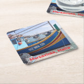 Marsaxlokk Vist Boats Malta Kartonnen Onderzetters (Schuin)