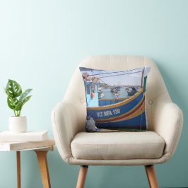 Marsaxlokk Vist Boats Malta Kussen