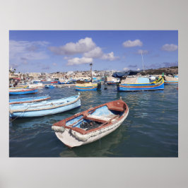 Marsaxlokk Vist Boats Malta Poster