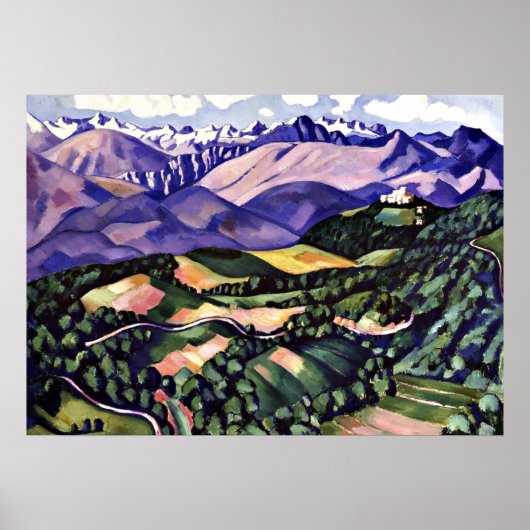 Marsden Hartley - Paarse bergen, Venetië Poster (Voorkant)