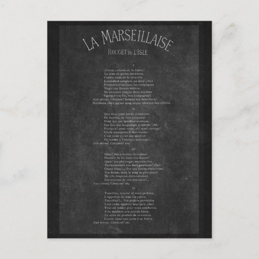 Marseillae - Paroles Briefkaart (Voorkant)