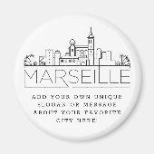 Marseille | Aangepaste stad Bericht of slogan Magneet (Voorkant)