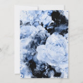 Marseille Blauw Abstract Bloemen Bruiloft Kaart (Achterkant)