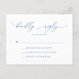 Marseille blauw en wit minimalistische bruiloft RS Briefkaart