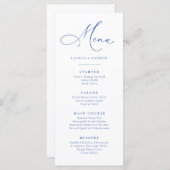 Marseille Blauw & Wit Minimalistisch Eenvoudig Vla Menu (Voorkant / Achterkant)