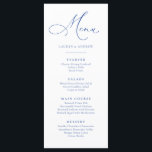 Marseille Blauw & Wit Minimalistisch Eenvoudig Vla Menu<br><div class="desc">Elegant en modern,  Marseille Blauw en wit minimalistisch platte menu. Volledig aanpasbaar menu voor uw bruiloft of evenement.</div>