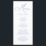 Marseille Blauw & Wit Minimalistisch Eenvoudig Vla Menu<br><div class="desc">Elegant en modern,  Marseille Blauw en wit minimalistisch platte menu. Volledig aanpasbaar menu voor uw bruiloft of evenement.</div>