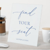 Marseille Blauw & Wit Minimalistisch Vind je stoel Reclamebord Met Voetstuk (Insitu)