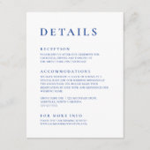 Marseille Blauw & Wit Modern Minimalistisch Elegan Informatiekaartje (Voorkant)